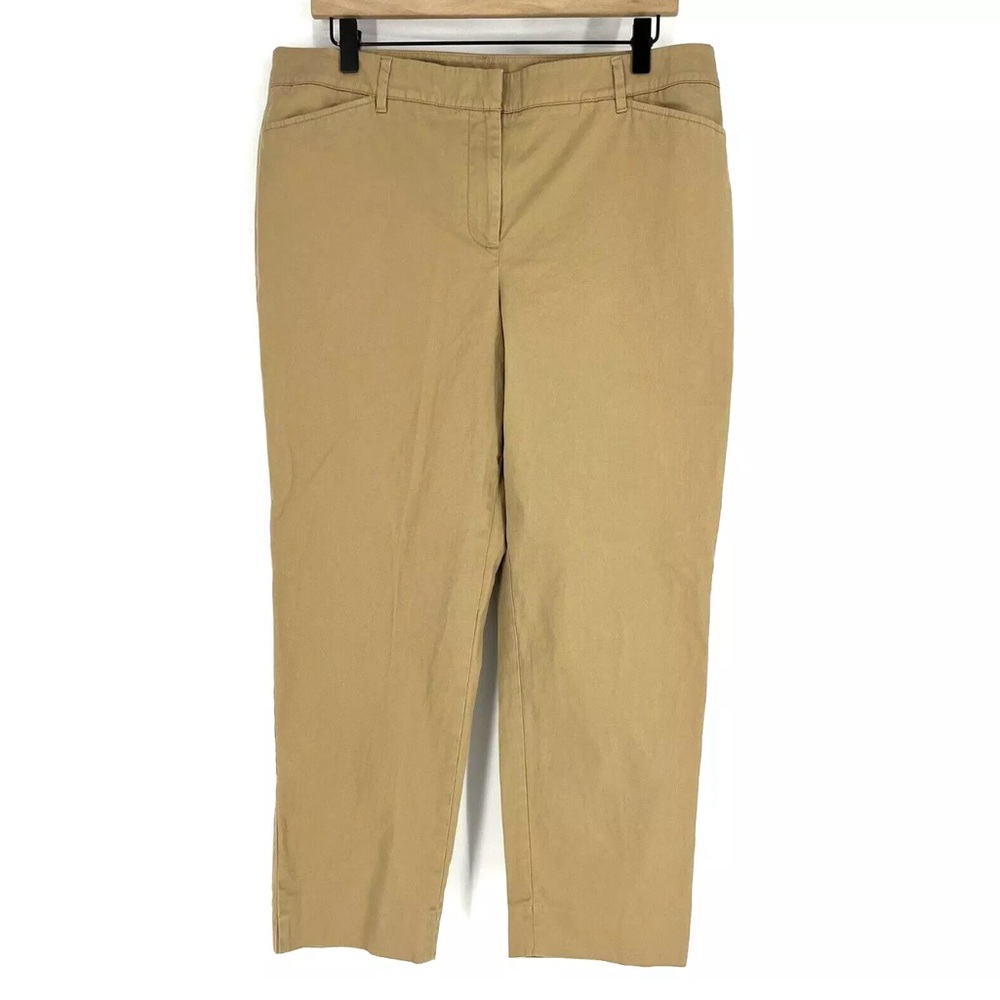Talbots Pants Size 6 Woman’s Khaki Chino Perfect Crop Stretch Straight Leg EUC